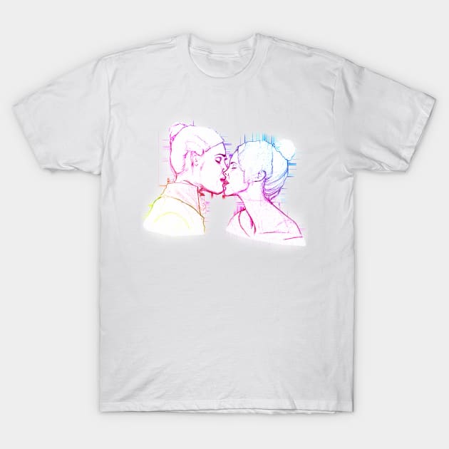 Tender Kisses - Anne Lister & Ann Walker (rainbow) T-Shirt by CriSan